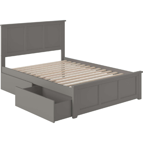 Madison Full Bed w/ Matching Footboard & 2 Urban Bed Drawers in Atlantic Grey