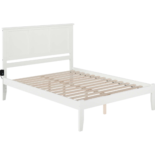 Madison Queen Bed with Open Foot Rail in White