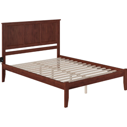 Madison Queen Bed with Open Foot Rail in Antique Walnut