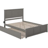 Madison Queen Platform Bed, Match Footboard, Turbo Charger & Twin XL Trundle in Grey