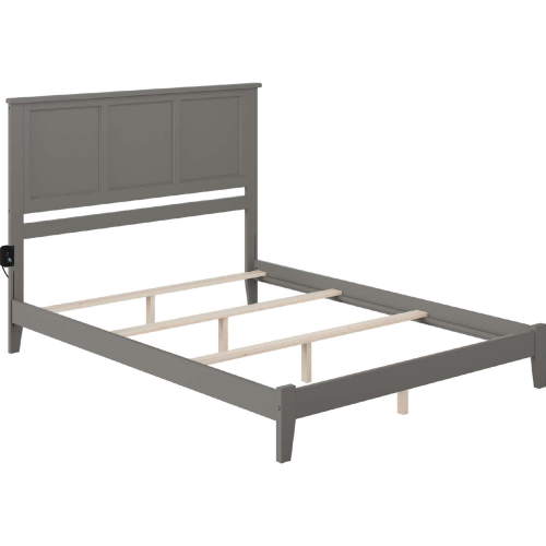 Madison King Bed w/ Open Footboard in Atlantic Grey