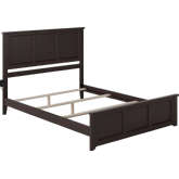 Madison King Foundation Bed Frame with Footboard & USB Charger in Espresso