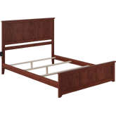 Madison King Foundation Bed Frame with Footboard & USB Charger in Walnut