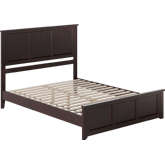 Charlotte Queen Low Profile Platform Bed w/ USB & Matching Footboard in Espresso Finish