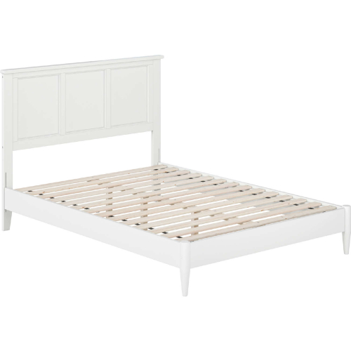 Charlotte Full Low Profile Platform Bed w/ USB in White Finish Wood