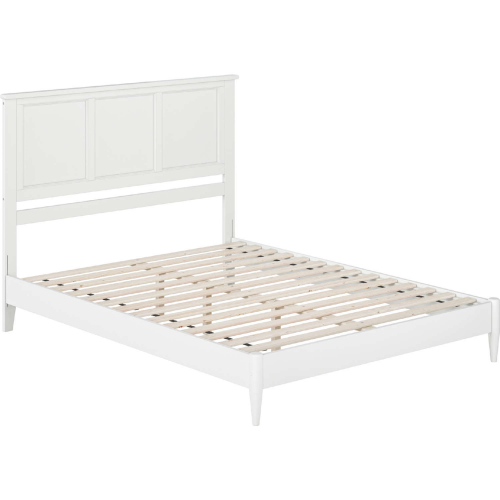 Charlotte Queen Low Profile Platform Bed w/ USB in White Finish Wood