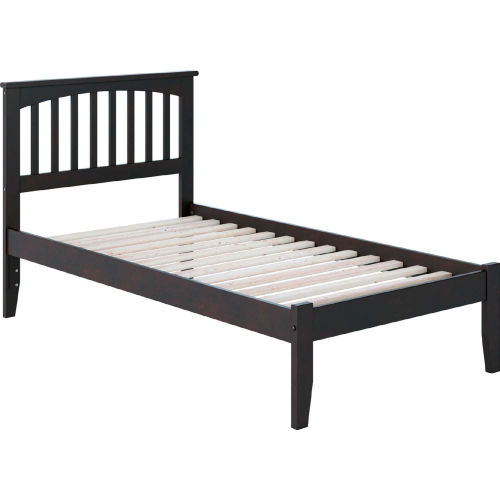 Mission Twin XL Bed w/ Open Footboard in Espresso