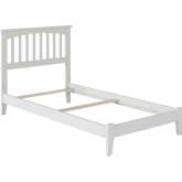 Mission Twin XL Bed w/ Open Footboard & Turbo Charger in White