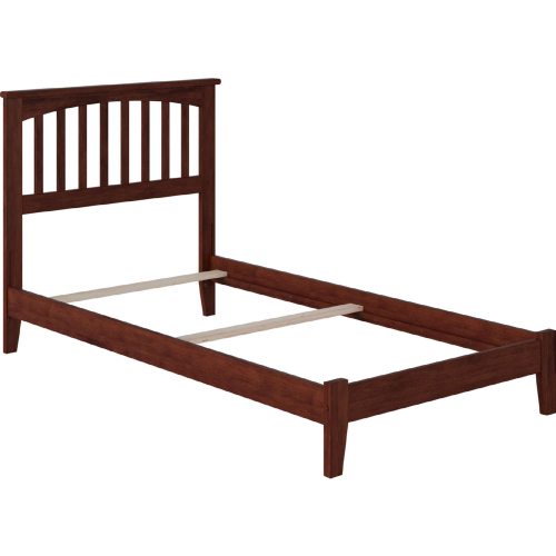 Mission Twin XL Bed w/ Open Footboard & Turbo Charger in Walnut