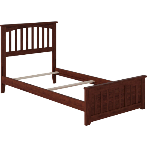 Mission Twin XL Bed w/ Matching Footboard in Walnut