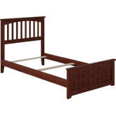 Mission Twin XL Bed w/ Matching Footboard in Walnut