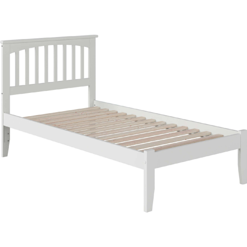 Mission Twin Bed with Open Foot Rail in White