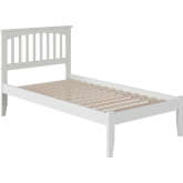 Mission Twin Bed w/ Open Foot Rail in White