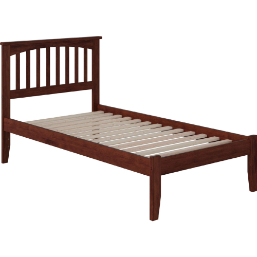 Mission Twin Bed w/ Open Foot Rail in Antique Walnut