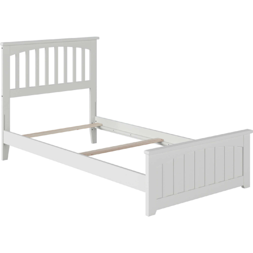 Mission Twin Bed w/ Matching Footboard in White