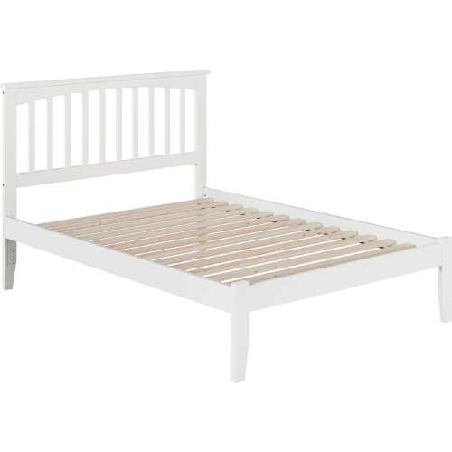 Mission Full Bed w/ Open Foot Rail in White