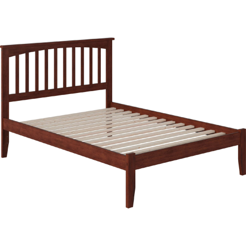 Mission Full Bed w/ Open Foot Rail in Antique Walnut