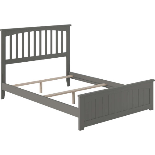 Mission Full Traditional Bed with Matching Footboard in Atlantic Grey