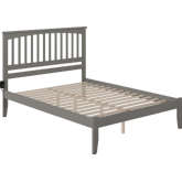 Mission Queen Platform Bed w/ Open Footboard in Atlantic Grey