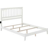 Mission KIng Bed w/ Open Footboard & Turbo Charger in White