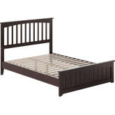 Becket Full Low Profile Platform Bed w/ USB & Matching Footboard in Espresso Finish