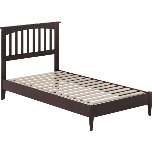 Becket Twin Low Profile Platform Bed with USB in Espresso Finish Wood