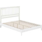 Becket Queen Low Profile Platform Bed with USB in White Finish Wood