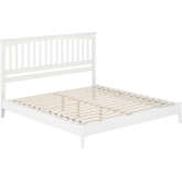 Becket King Low Profile Platform Bed w/ USB in White Finish Wood