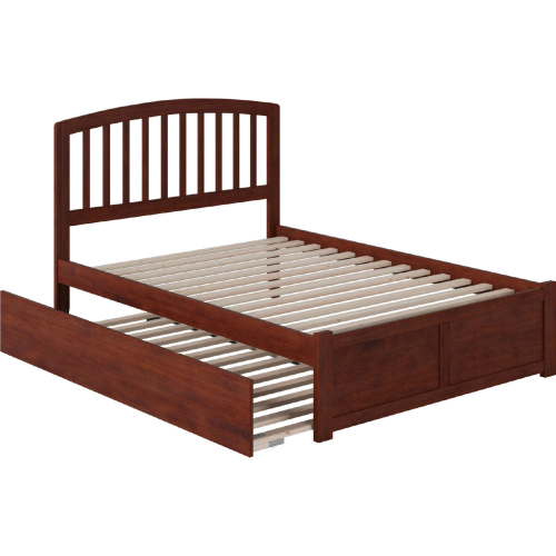 Richmond Full Bed w/ Flat Panel Footboard & Urban Trundle in Antique Walnut