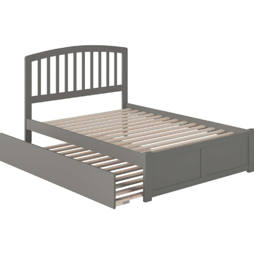 Richmond Full Platform Bed w/ Flat Panel Foot Board & Full Urban Trundle in Grey