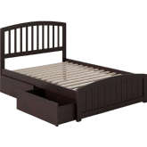 Richmond Full Bed w/ Matching Footboard & 2 Urban Bed Drawers in Espresso