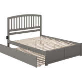 Richmond Queen Platform Bed, Footboard, Turbo Charger & Twin XL Trundle in Grey