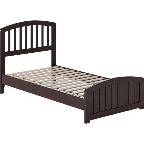 Quincy Twin Low Profile Platform bed w/ USB & Matching Footboard in Espresso Finish