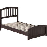 Quincy Twin Low Profile Platform bed w/ USB & Matching Footboard in Espresso Finish