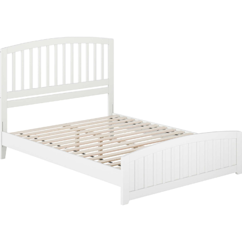 Quincy Queen Low Profile Platform bed w/ USB & Matching Footboard in White Finish