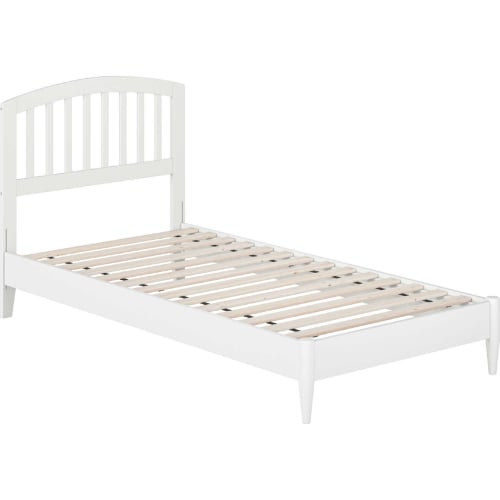 Quincy Twin XL Low Profile Platform bed w/ USB in White Finish Wood