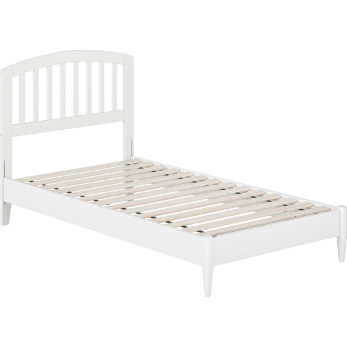 Quincy Twin Low Profile Platform bed w/ USB in White Finish Wood