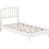 Quincy Twin Low Profile Platform bed w/ USB in White Finish Wood