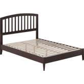 Quincy Full Low Profile Platform bed with USB in Espresso Finish Wood