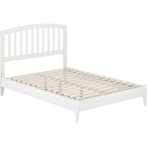 Quincy Full Low Profile Platform bed w/ USB in White Finish Wood