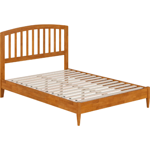 Quincy Full Low Profile Platform bed w/ USB in Light Toffee Finish Wood