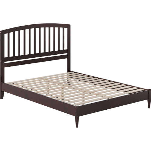 Quincy Queen Low Profile Platform bed with USB in Espresso Finish Wood