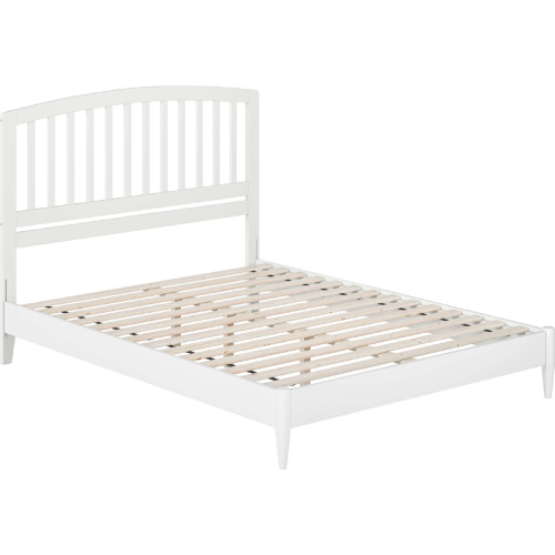 Quincy Queen Low Profile Platform bed w/ USB in White Finish Wood