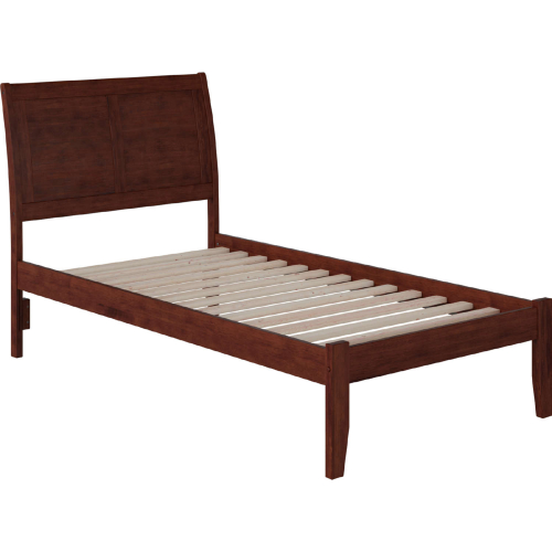 Portland Twin XL Bed w/ Open Footboard in Walnut