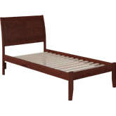 Portland Twin XL Bed w/ Open Footboard in Walnut