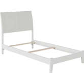 Portland Twin XL Bed w/ Open Footboard & Turbo Charger in White