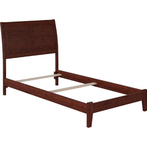 Portland Twin XL Bed w/ Open Footboard & Turbo Charger in Walnut