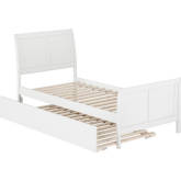 Portland Twin Extra Long Bed w/ Footboard & Twin Extra Long Trundle in White