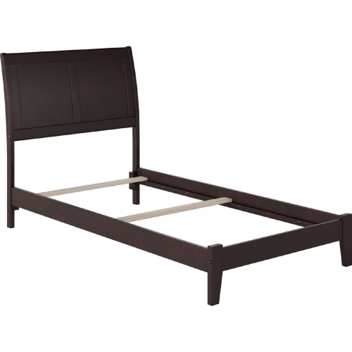 Portland Twin Bed with Open Footboard & Turbo Charger in Espresso