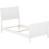 Portland Twin Bed w/ Matching Footboard in White